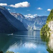 Staffelsee mit Bergpanorama bei Murnau